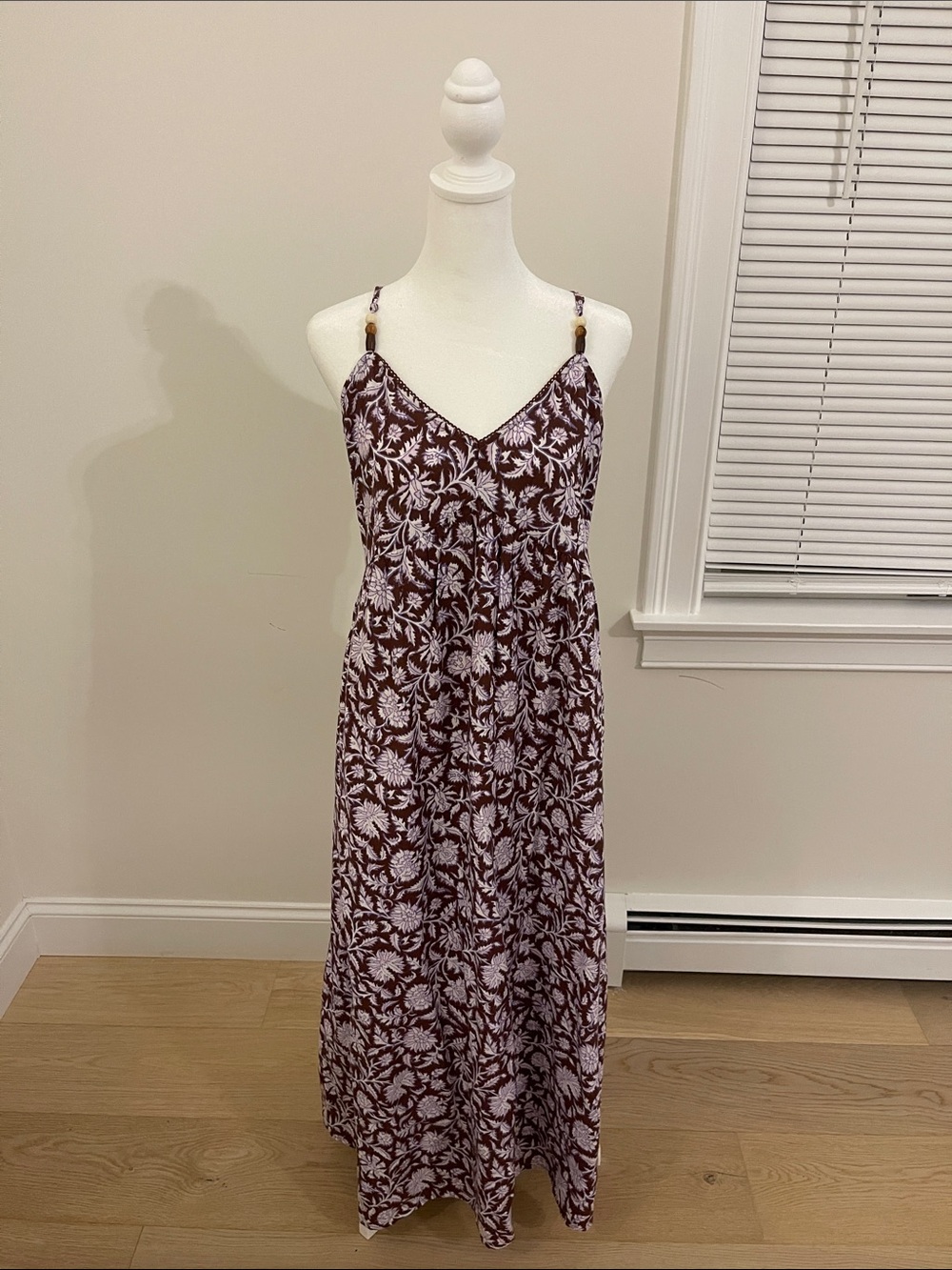 Old Navy Brown Floral Spaghetti-Strap Maxi Dress
